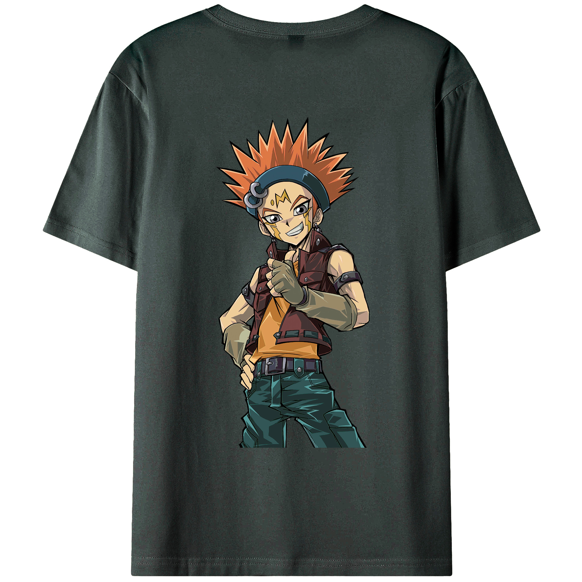 （画像用） 遊☆戯☆王 Yu-Gi-Oh! 綿100％ メンズ半袖Tシャツ（バックプリント） 通気性